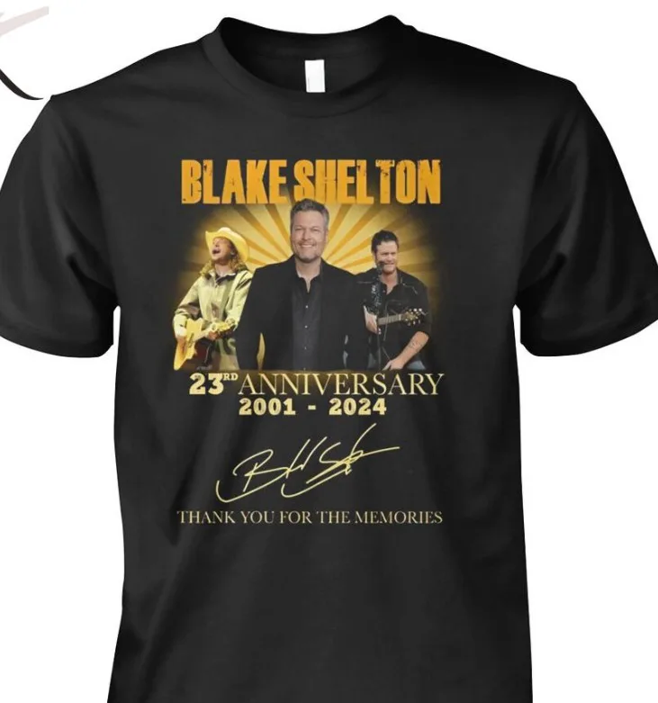 Blake Shelton 23Rd Anniversary T-Shirt 2001-2024 Thank You For The Memories