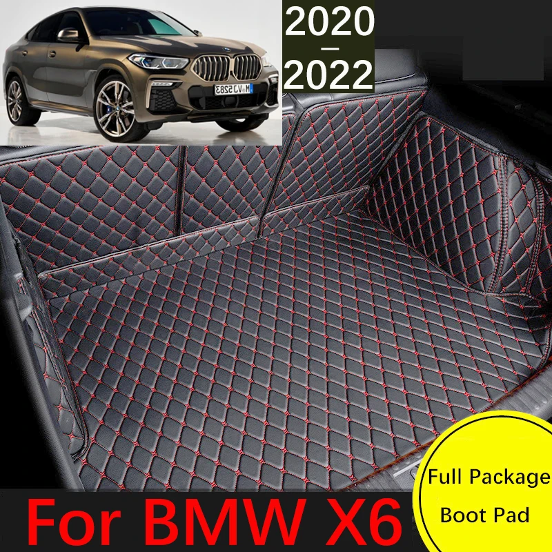 

Custom Leather Car Trunk Mat For BMW X6 G06 MK3 2020 2021 2022 Waterproof Cargo Liner Carpet Interior Parts Accessories Cover