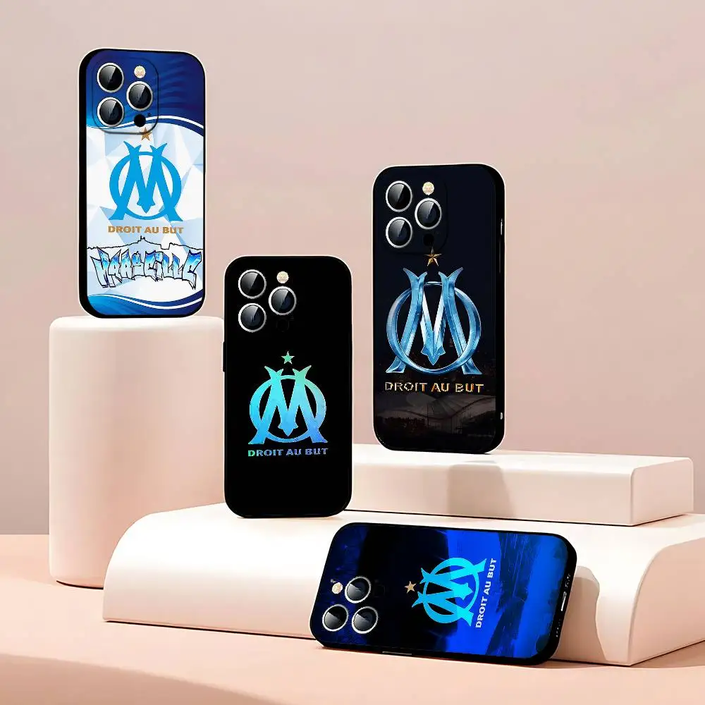 O-Olympique De M-Marseille Handyhülle aus weichem TPU, hautfreundlich, für iPhone 17/16/15/14/13/12/11 Serie: PRO, MAX, PLUS, Mini
