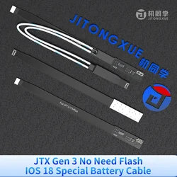 JTX Third Generation iOS 18 No Need Flash Battery Health Efficiency 100% Repair Cable Support 11-15 Series