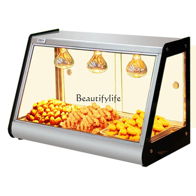 Heated Display Cabinet Commercial Heating Constant Temperature Egg Tart Fried Chicken Bread Desktop Incubator Display Cabinet