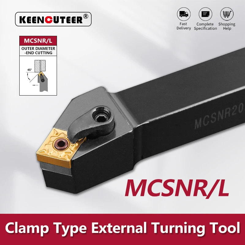 MCSNR2020 MCSNR2525 MCSNR3232 External Turning Tool MCSNR MCSNL Lathe Bar Turning Holder CNC Cutting Tool Cutter Bar