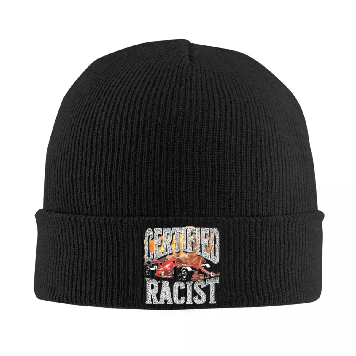 Certified Racist Racer Hats Autumn Winter Beanie Street Cap Men Women Acrylic Skullcap