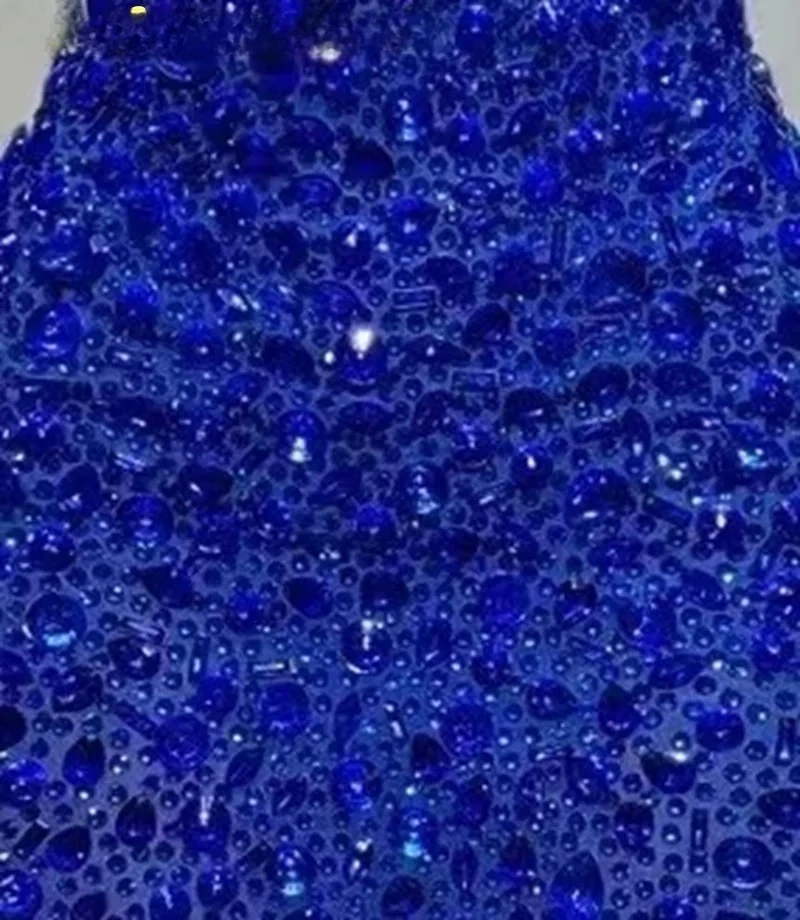 

Party Nightclub Bar Performance Costume Sparkling Full Diamond Mesh Hollow Tight Sexy Hip Hugging Multi Colored Short Skirt