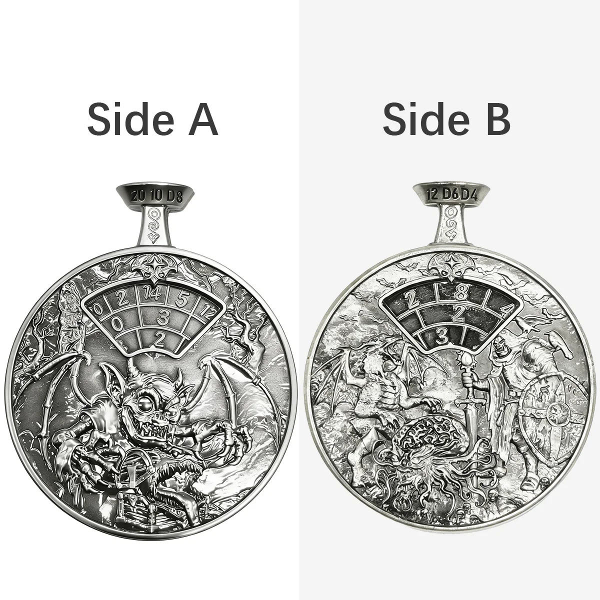 Rolling Metal Dice Heavy Press Spinner Metal Devil Dice Board Games Fidget Toy Fashion RPG DND Dice with Gift Box Metal Dice