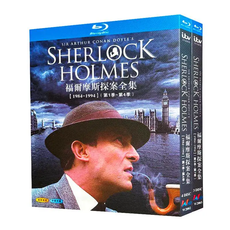 Colección Completa de la Serie de TV Británica Sherlock Holmes en Blu-ray Ultra HD, Temporadas 1 a 7, en Caja