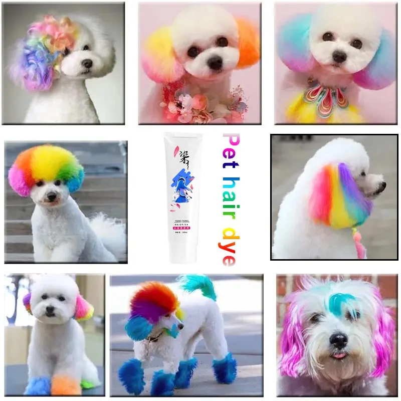 

100ML Pet Dyeing Agent Pet Dog Cat Animals Teddy poodle Multicolour Hair Coloring Dyestuffs Dyeing Pigment Agent Supplies