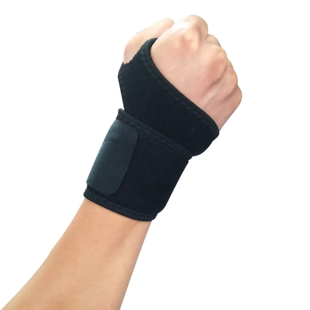 Black Polyester Cotton Knitted Wrist Warmer Basketball Fitness Wrist Warmer Sports Protective Gear Hand Care Products Wholesale