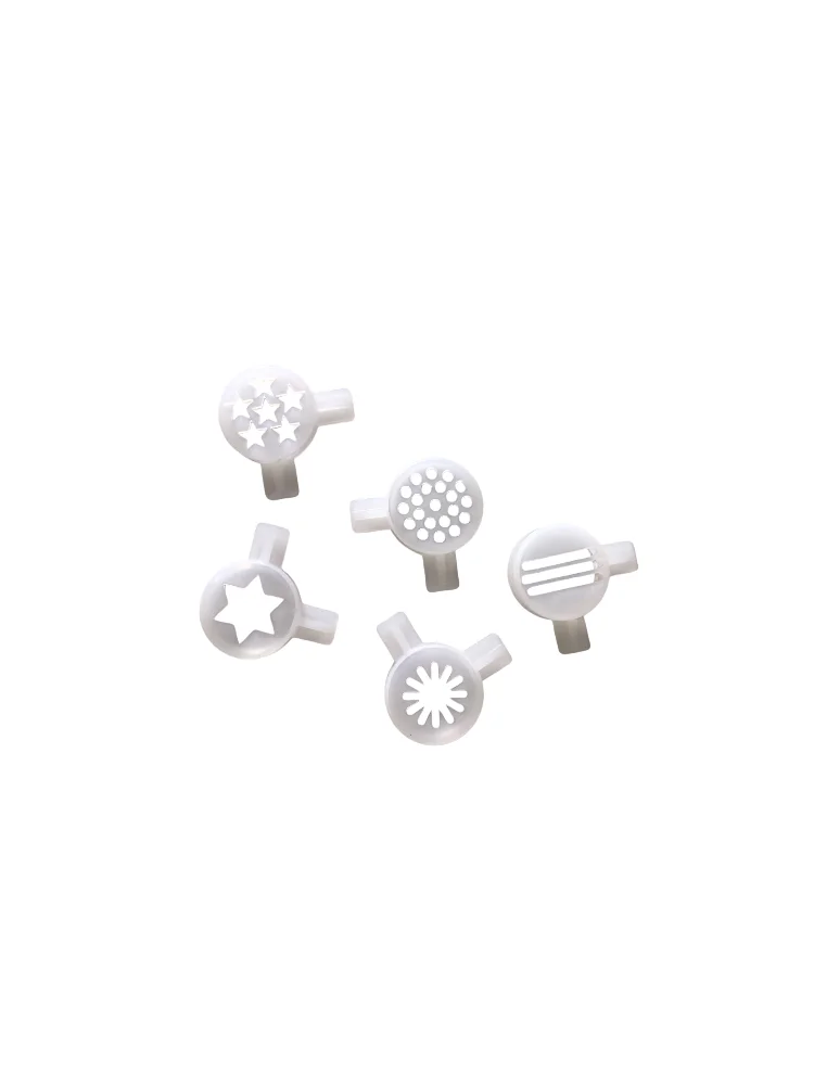Ice Cream Maker Parts 5 different shapes Plastic nozzle kit noodle jungle snow flower Sandswiches hexagram