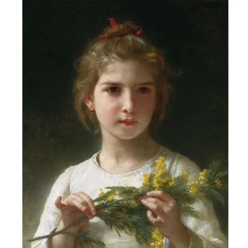 

William-Adolphe Bouguereau paintings,Mimosa,Custom children portrait painting on canvas,Famous painting reproduction,Home decor