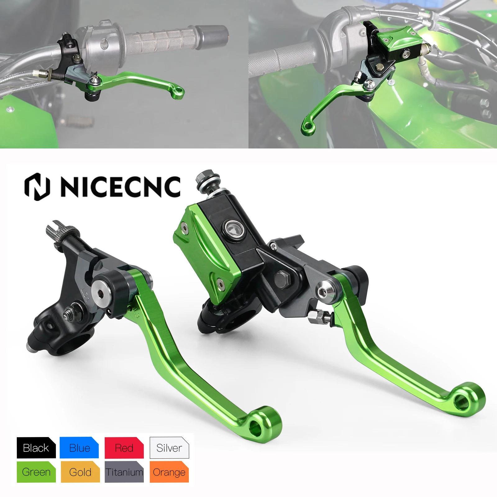 

22mm 7/8"Hydraulic Brake & Cable Clutch Lever Set Assembly For Kawasaki KX 65 85 125 250F KX450F KLX125 KLX150S KLX250 KLX450