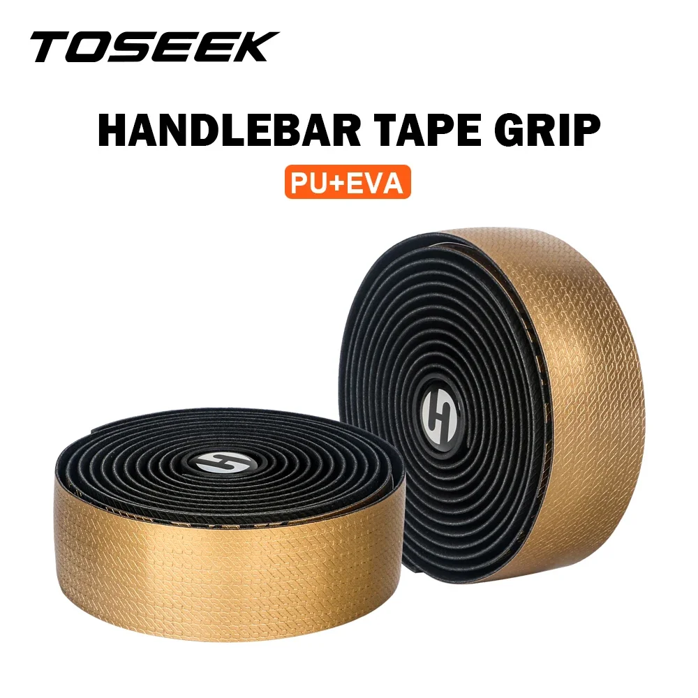 TOSEEK Bicycle Handlebar Tape Anti-Vibration PU EVA Road Bike Tapes Racing Breathable Slip-proof  bent Handle Bar Belt Wrap