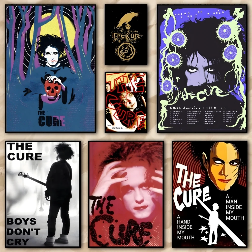 1PC Rock Band THE C-CURE Music Painting Calligraphy HD Canvas Poster living room bedroom bar aesthetic decoration