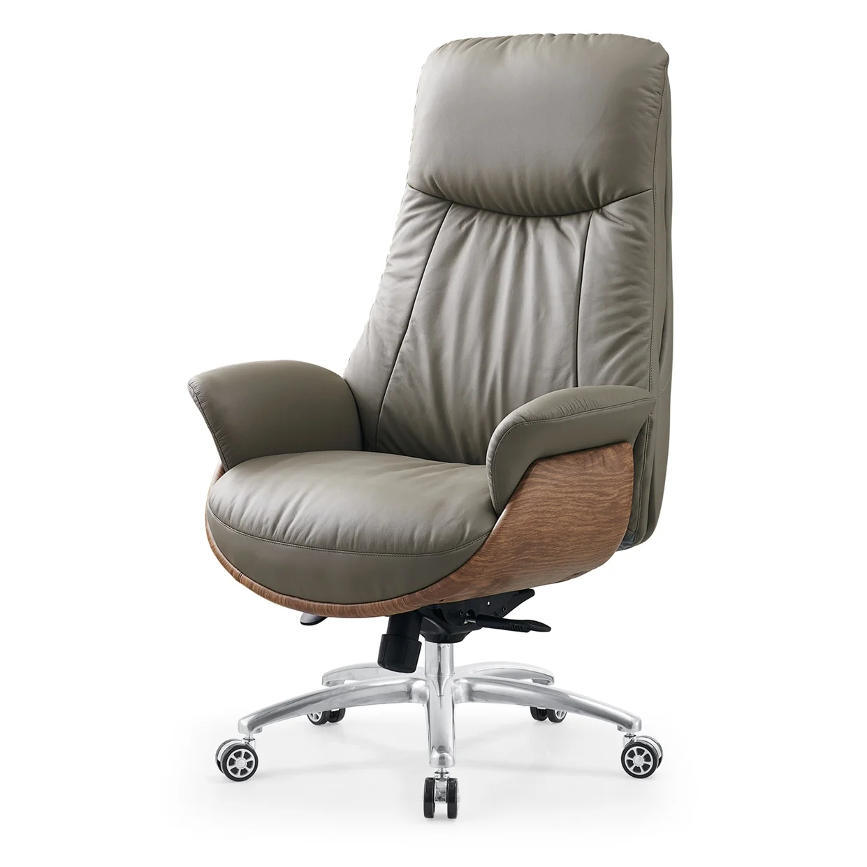 

Modern Style Office & Gaming Swivel Chair with Reclining Footrest & Backrest Genuine Leather Computer Chair