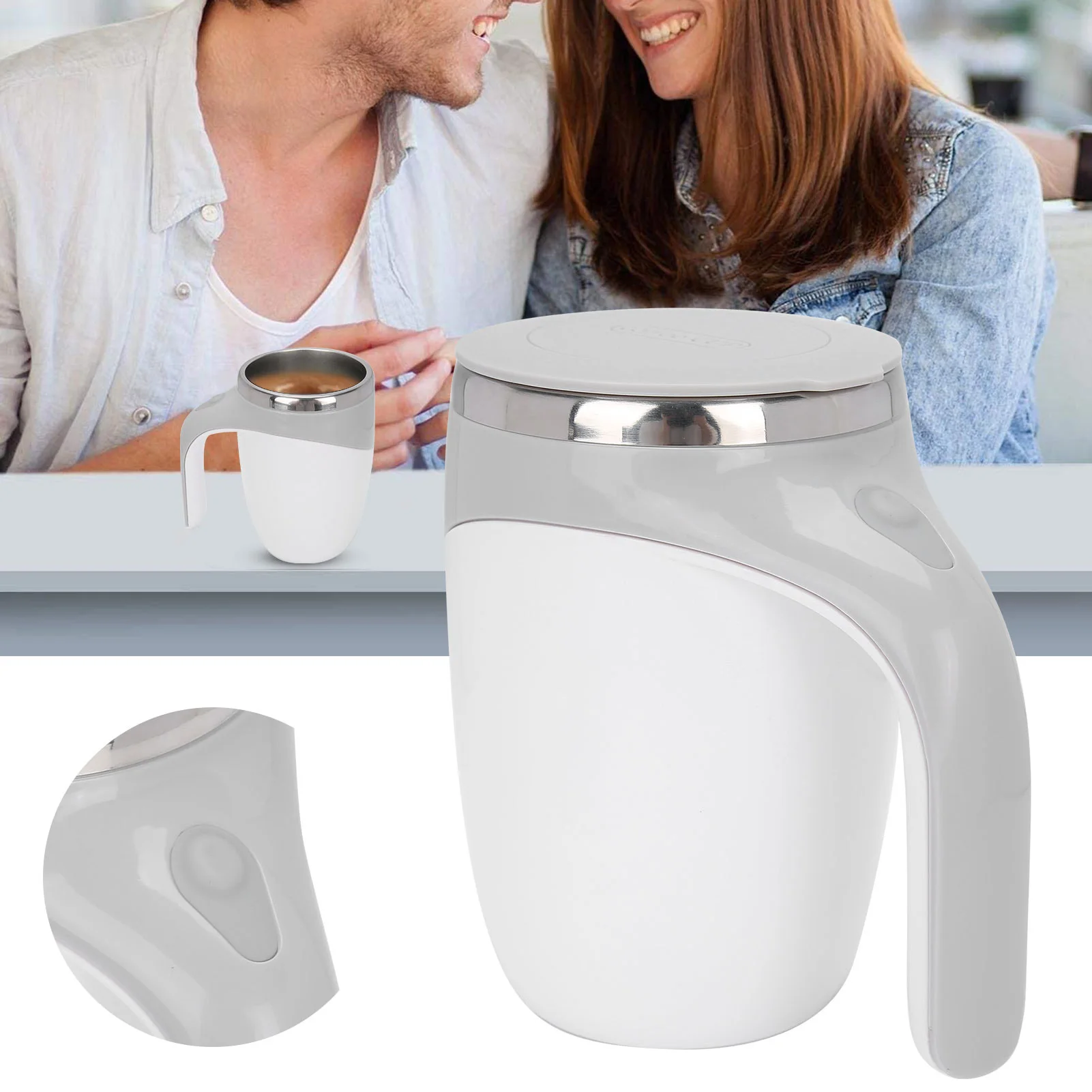 380 ml selbstrührender Becher, magnetischer automatischer Selbstrührbecher für Kaffee, Tee, Milch, Geschenk