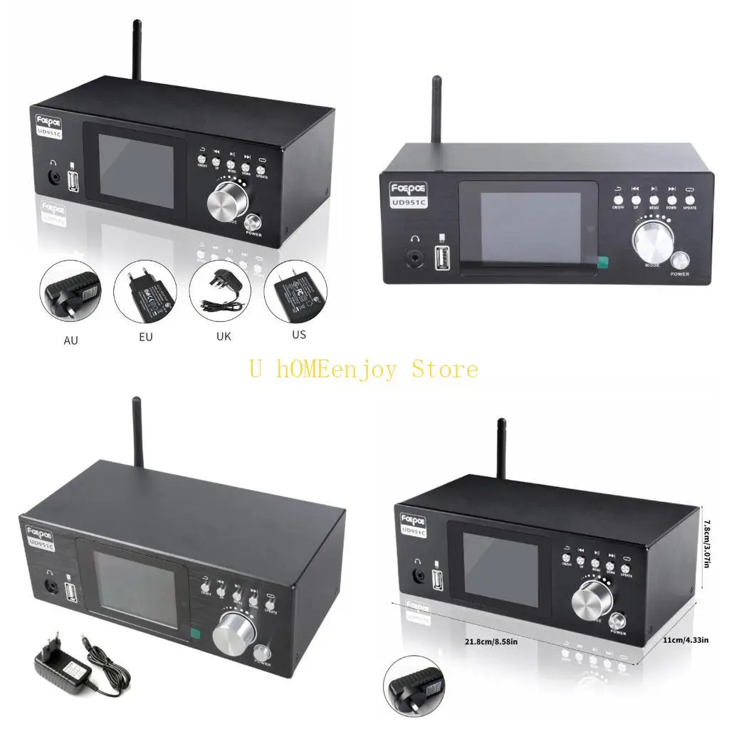 B0KF UD951C Декодеры DSD Поддержка 5.1Dolby, 3,2-дюймовый цветной экран Поддержка беспроводного объемного звучания Передача 15 м