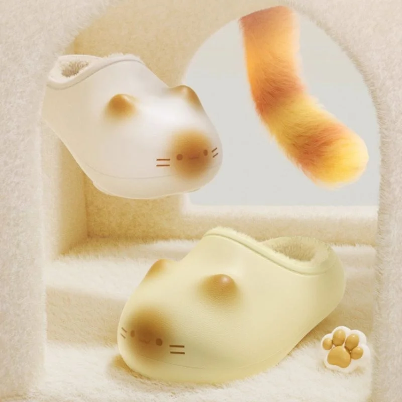 Neue wasserdichte schwarze Kätzchen-Hausschuhe für Damen, niedliche Cartoon-Katzen-Pfoten-Design, Plüschsohlen-Schuhe, Damen-Kätzchen-Mules-Hausschuhe für Geburtstage – Detail 13
