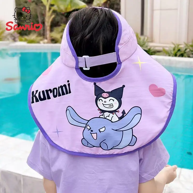 

Sanrio Kuromi Hello Kitty Sun Hat Cinnamoroll Students Outdoor Outing Big Hat Brim Uv Protection Baby Shawl Sun Cap Gifts