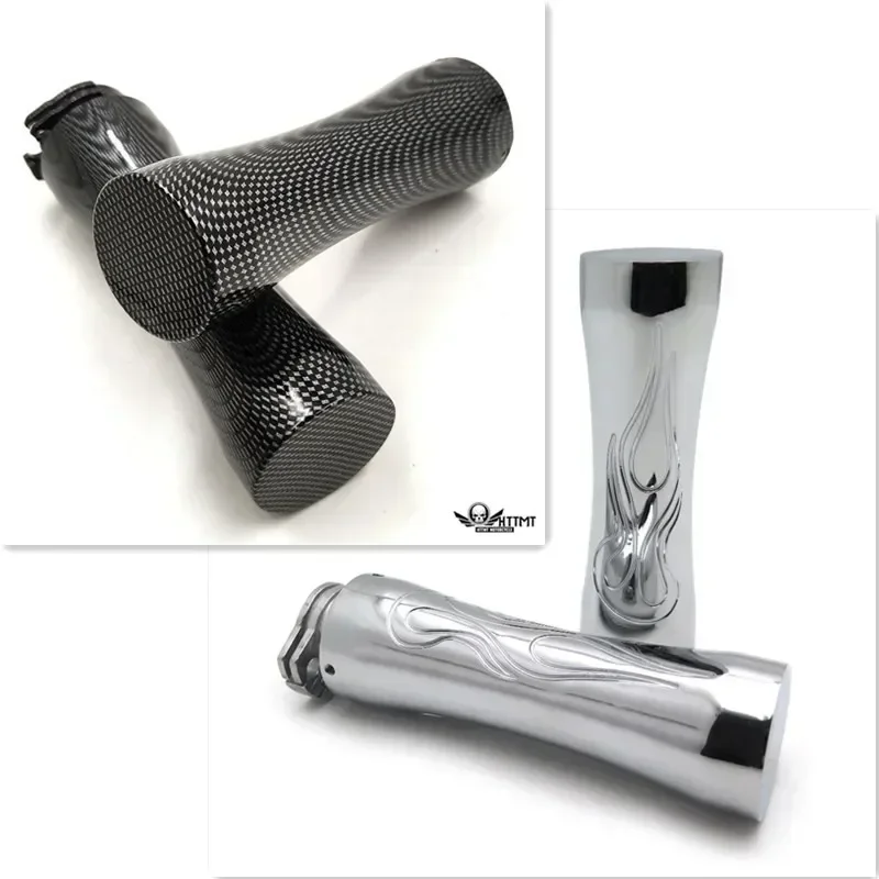 

Motorcycle Parts 7/8" 22mm Motorcycle Flame Fire Handlebar Hand Grip & Throttle Twist Tube Black
