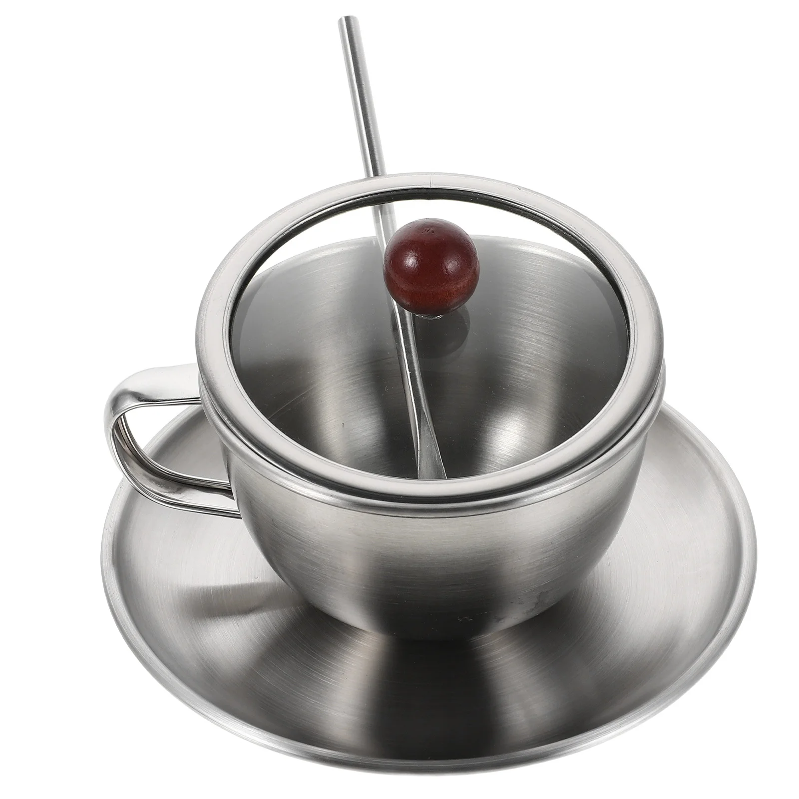 1 conjunto de caneca de café rústica vintage, copo de aço inoxidável, pires, cappuccino, latte, espresso, fermentação fria, canecas vintage