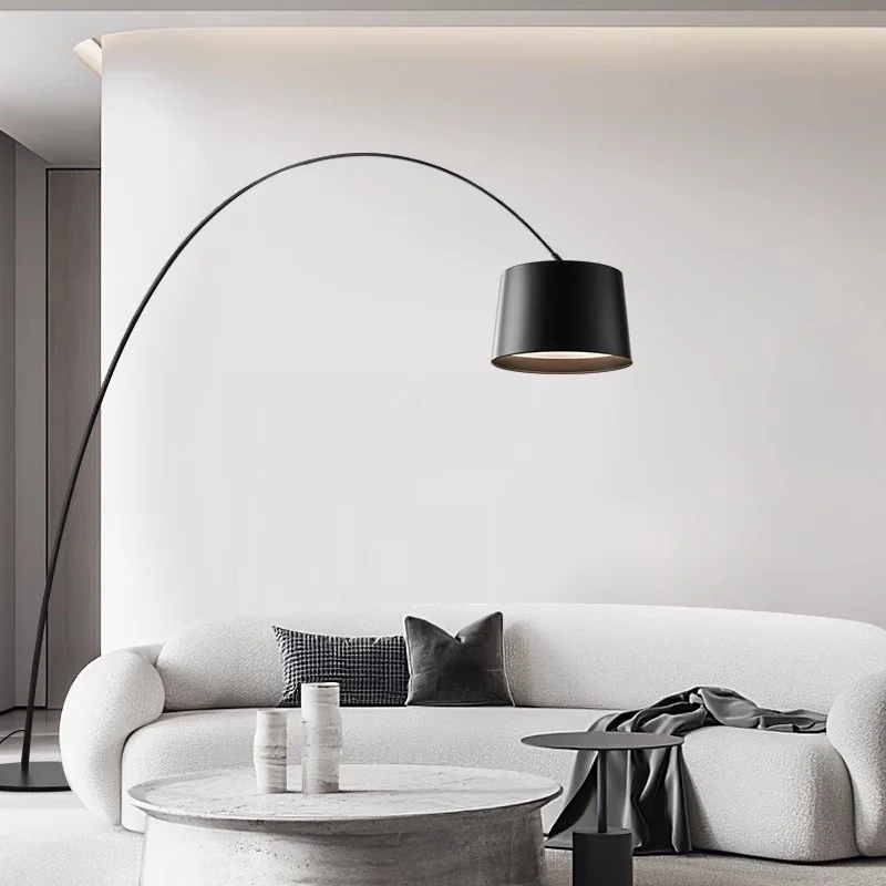 

Modern Black Led Floor Lamps Living Room Sofa Nordic Fishing Lamp Bedroom Lustre Lighting Bedside Lamp Home Decor Floor Lights