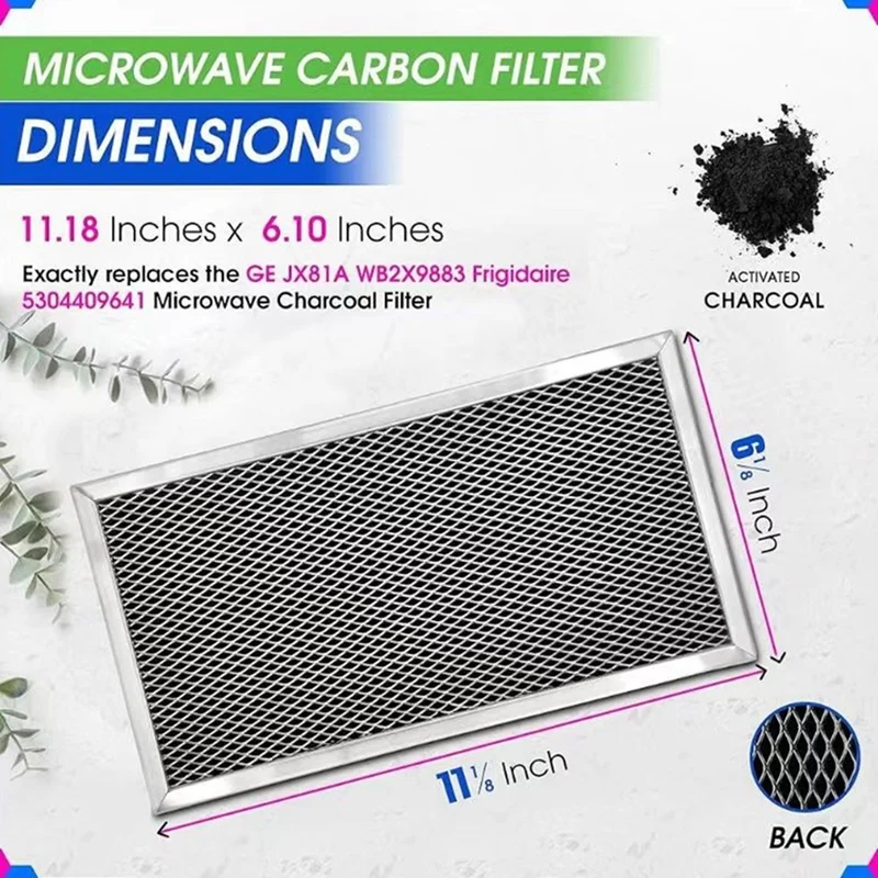 4PCS Microwave Charcoal Filter Replacement For GE JX81A WB02X9883 Microwave Filter For Kitchen Air Carbon Filter