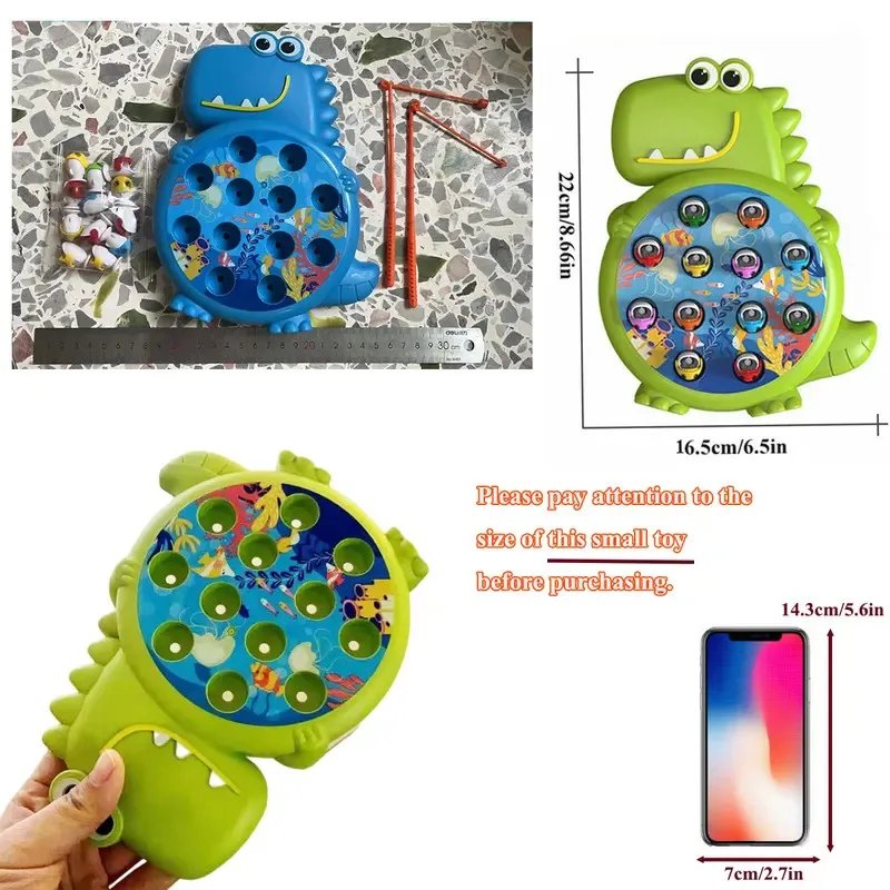 Dinosaur Magnetic Fishing Game - Non-Rotating Rod Montessori Toy for Babies & Kids, Educational Gift