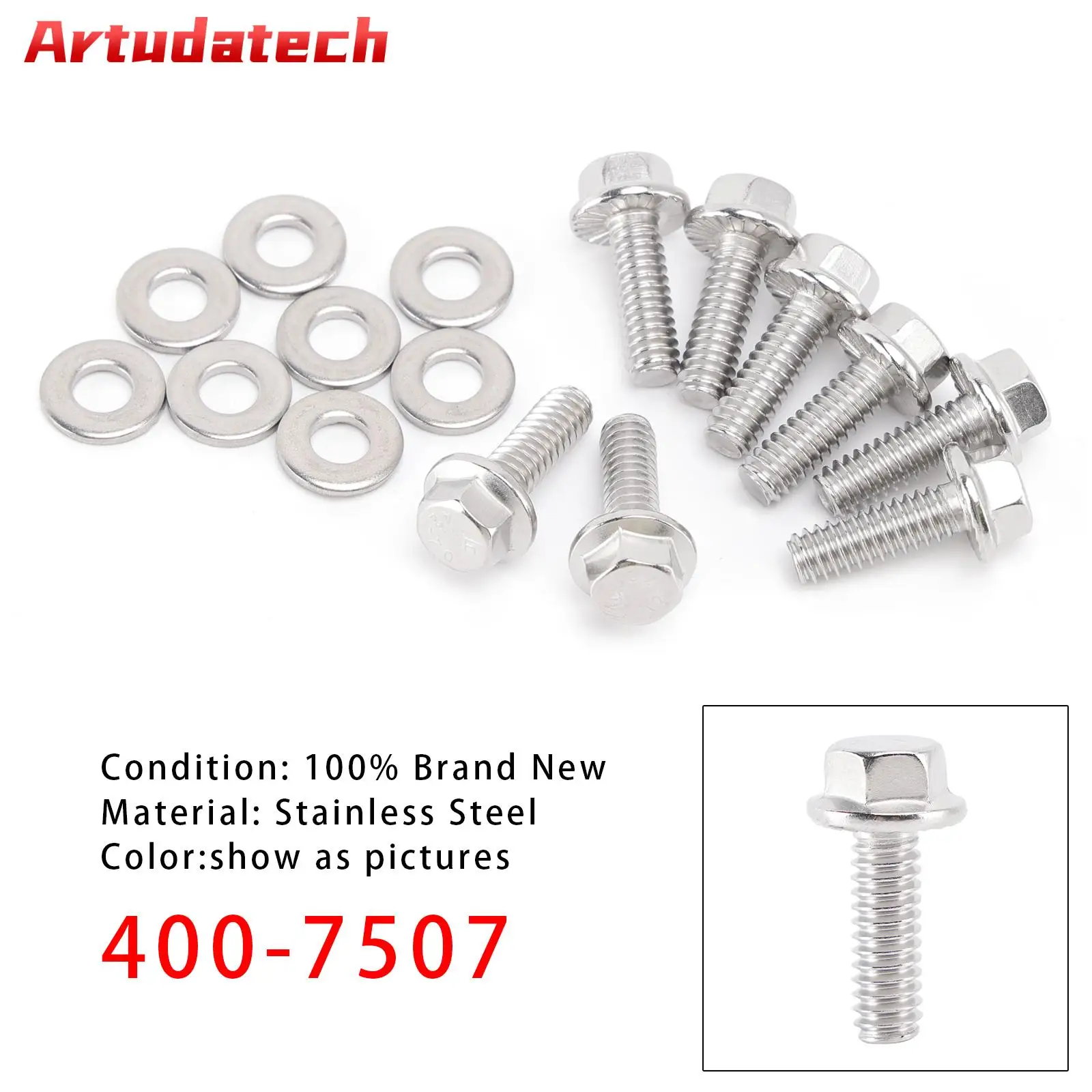 

Artudatech 400-7507 Stainless 300 Hex Valve Cover Bolt Kit Car Accessories