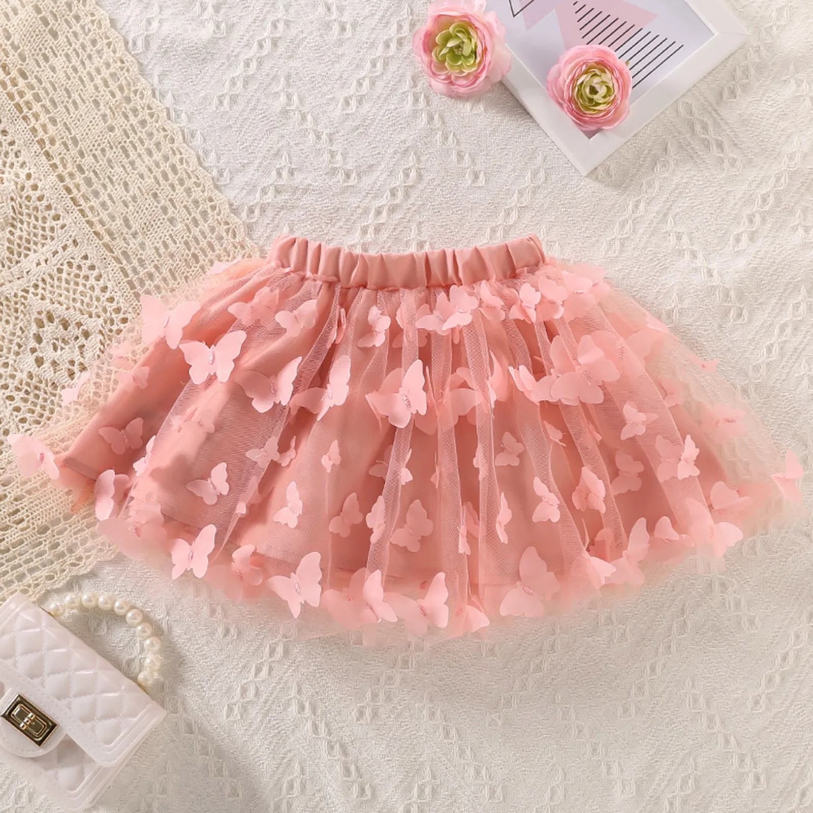 

Summer New Solid Girls Fluffy Tutu Skirts Festive Skirt For Girls Toddlers Costume Birthday Tulle Skirts For 0-6Y Short Dress