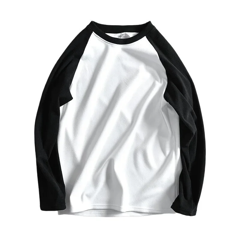 على الوجهين المخملية طويلة الأكمام تي شيرت الرجال الخريف الشتاء الدافئة الربط كتلة اللون قاعدة فضفاضة الجولة الرقبة زوجين القمم