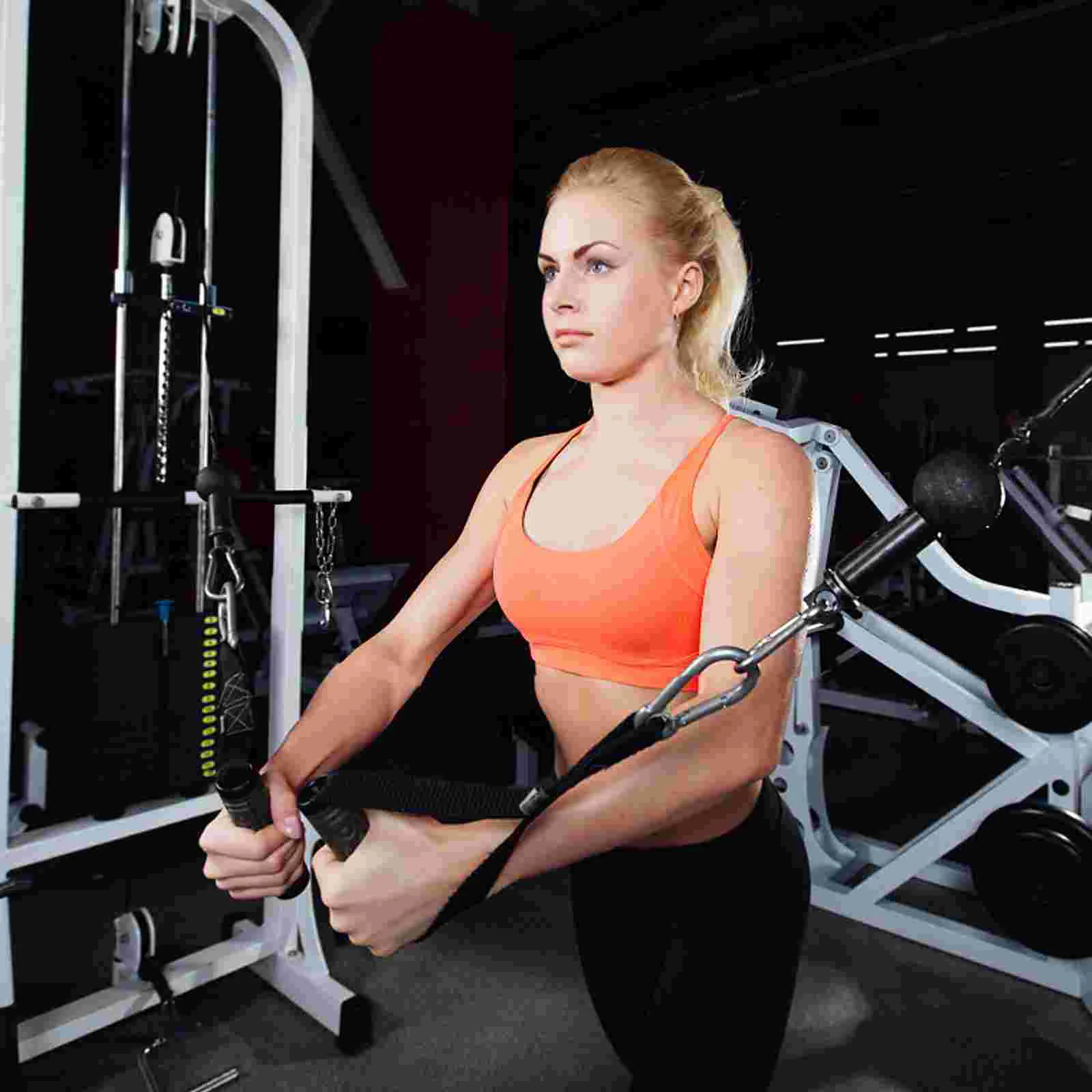 Fitness Handle Tricep Pulldown Attachment Resistance Bands Home Pulley Cable Handles System Cables Biceps Rope