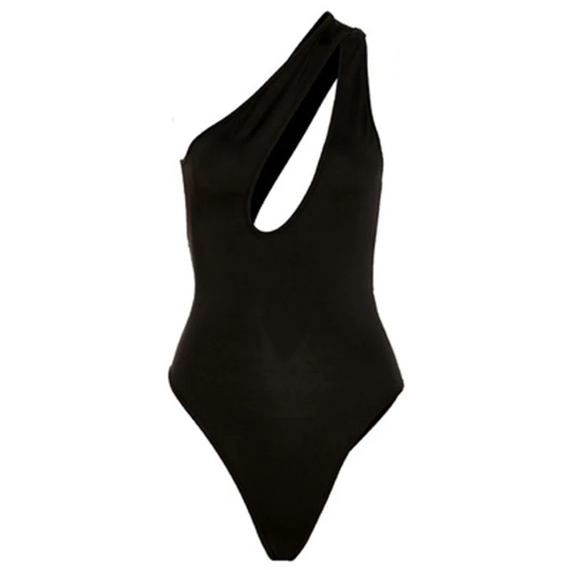 One Shoulder Bodycon Bodysuit Women Cut Out Sexy Bodysuit 2024 Ladies Summer Overalls Body Femme