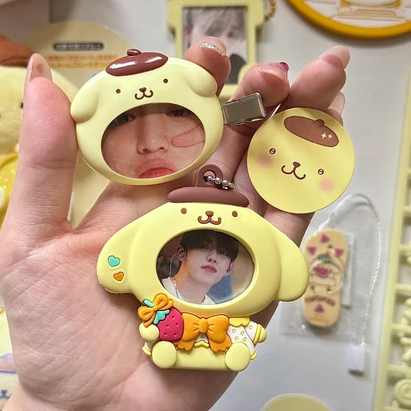 Hello Kitty Photo Frame Pendant Cute Cartoon Changeable Face Hanging Ornament Creative DIY Decorative Keychain Gift
