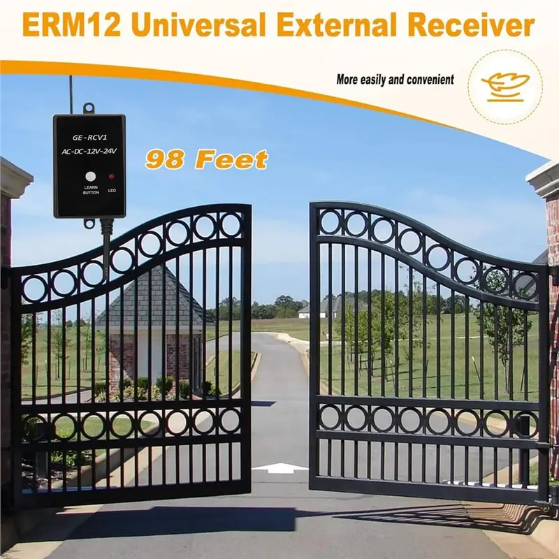 [NEW A09R!】 For Automatic Swing Sliding Gate Opener With ERM12 Universal External Receiver& 2 Remote Controls For TOPENS Door Op