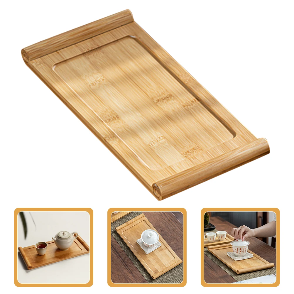 

Bamboo Serving Style Platter Rectangular Tea For Coffee Table Decorative Tray Household Storage Multi-Functional Bamboo