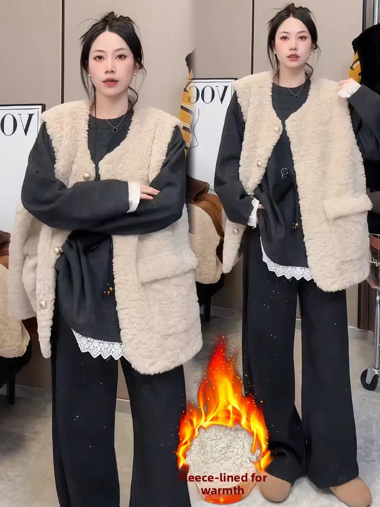 Warm Fce Gevoerd Vest Bovenkleding Pendelen Sle Damesjas Grote Maat Kleine Fraance Sle Koreaanse Versie Herfst Winter Fas...
