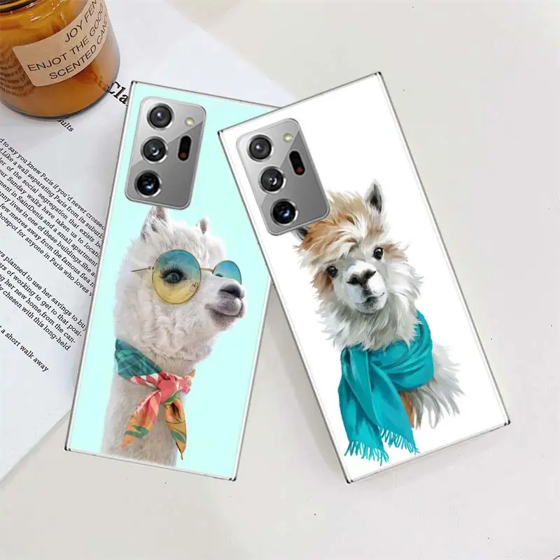 Cute, Naughty, Cool Alpaca Phone Case For Samsung Galaxy S24 S22 Ultra S21 Plus Capa S20 S23 FE S10 S9 S8 Plus Cover Shell Clear