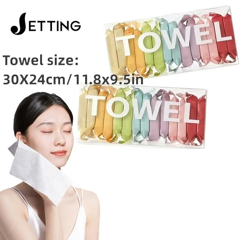 7/14pcs Disposable Washcloth Portable Travel Towel Thickened Compressed Face Cleansing Beauty Square Towel