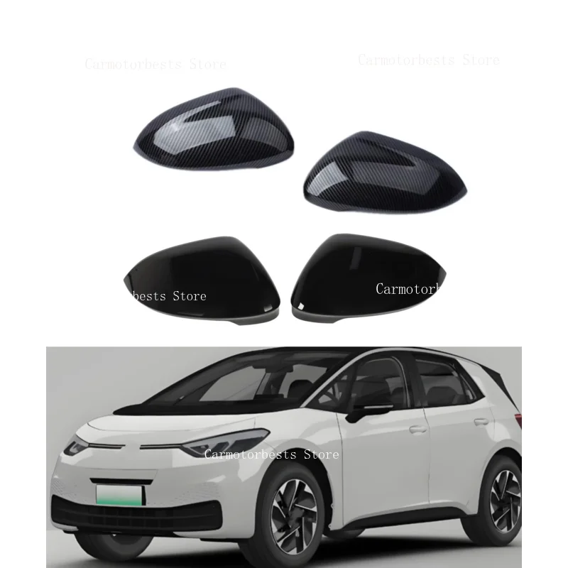 Car  Rearview Side Mirror Cover Fit For Volkswagen ID3 Mk8 2020 2021 2022 2023 2024 Wing Cap Rear View Case Trim Carbon Fiber