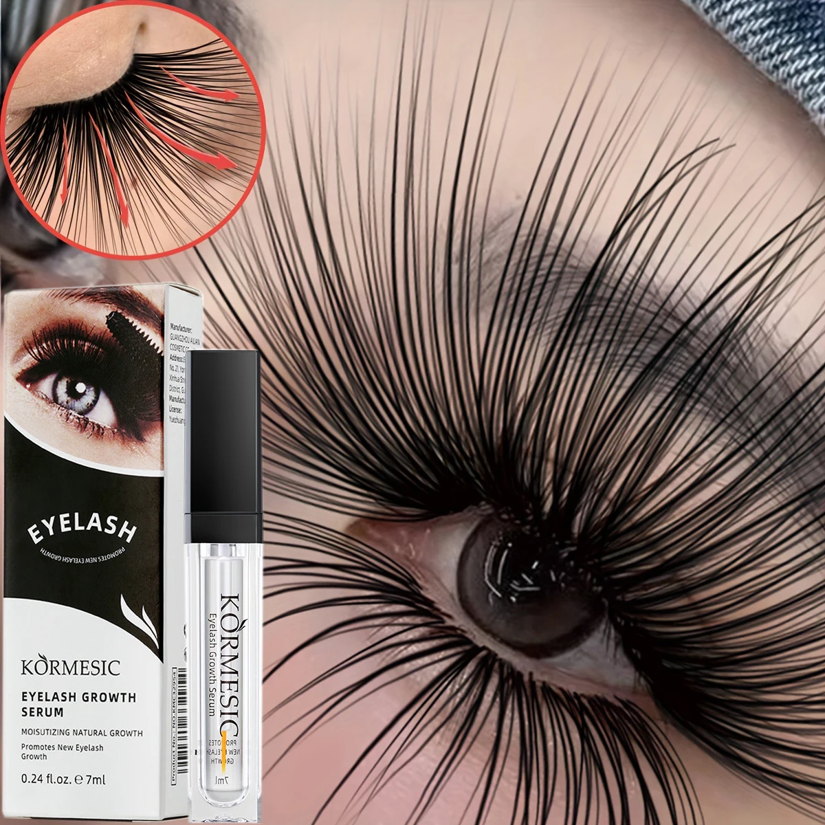 

Fast Eyelash Eyebrows Growth Serum Natural Eyelash Enhancer Longer Fuller Thicker Lashes Treatment New Products Eye Care Makeup