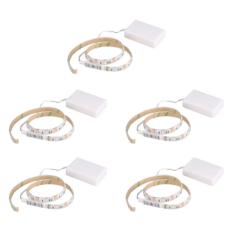 ABRB-5X RGB Flexible LED Light Strip IP65 15Leds DC5V With Controller Battery-Powered, LED Tape, Light Strips(0.5M)