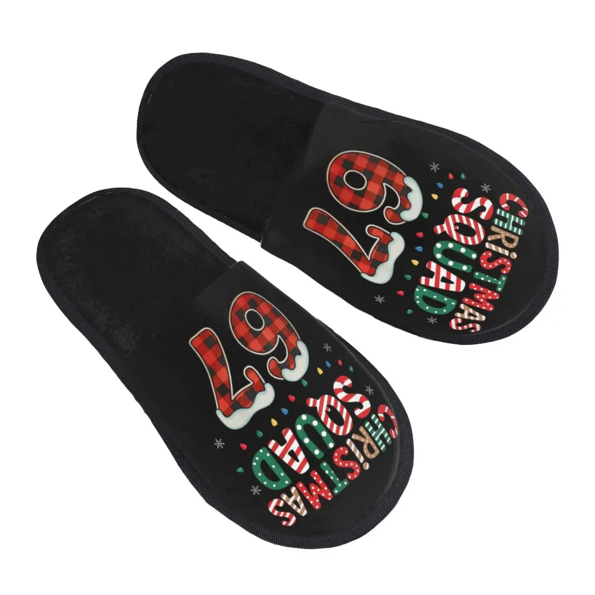 

Christmas Bruh 67 Six Seven 6 7 Italian Brainrot Meme Winter Cotton Plush Slippers Bedroom Cozy Memory Foam Slippers Anti Slip