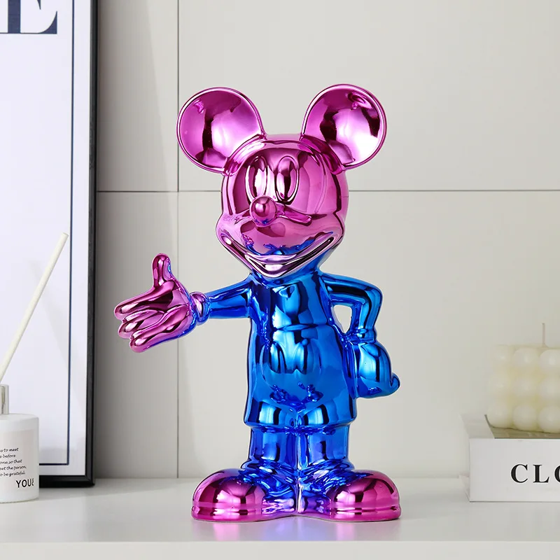 Disney'S New Cartoon Cute Mickey Electroplated Ceramic Decoration Home Decoration Savings Can Creative Gateway Tv Cabinet Doll