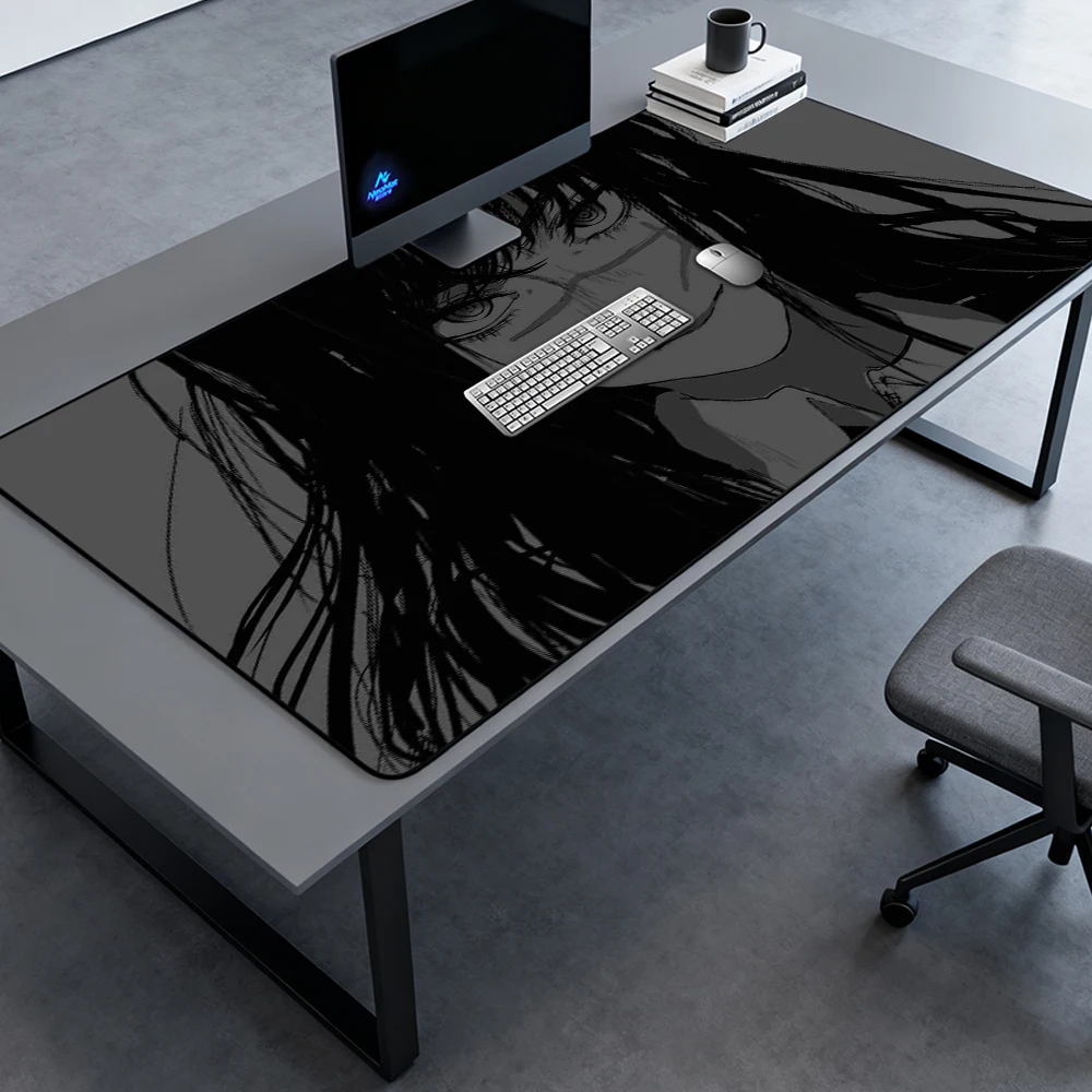 

Gothic Mouse Pad Gaming Mousepad 160x60 Monochrome Anime Girl Desk Mat 1800x600 Desk Black White Nonslip Decor Full Desk Laptop