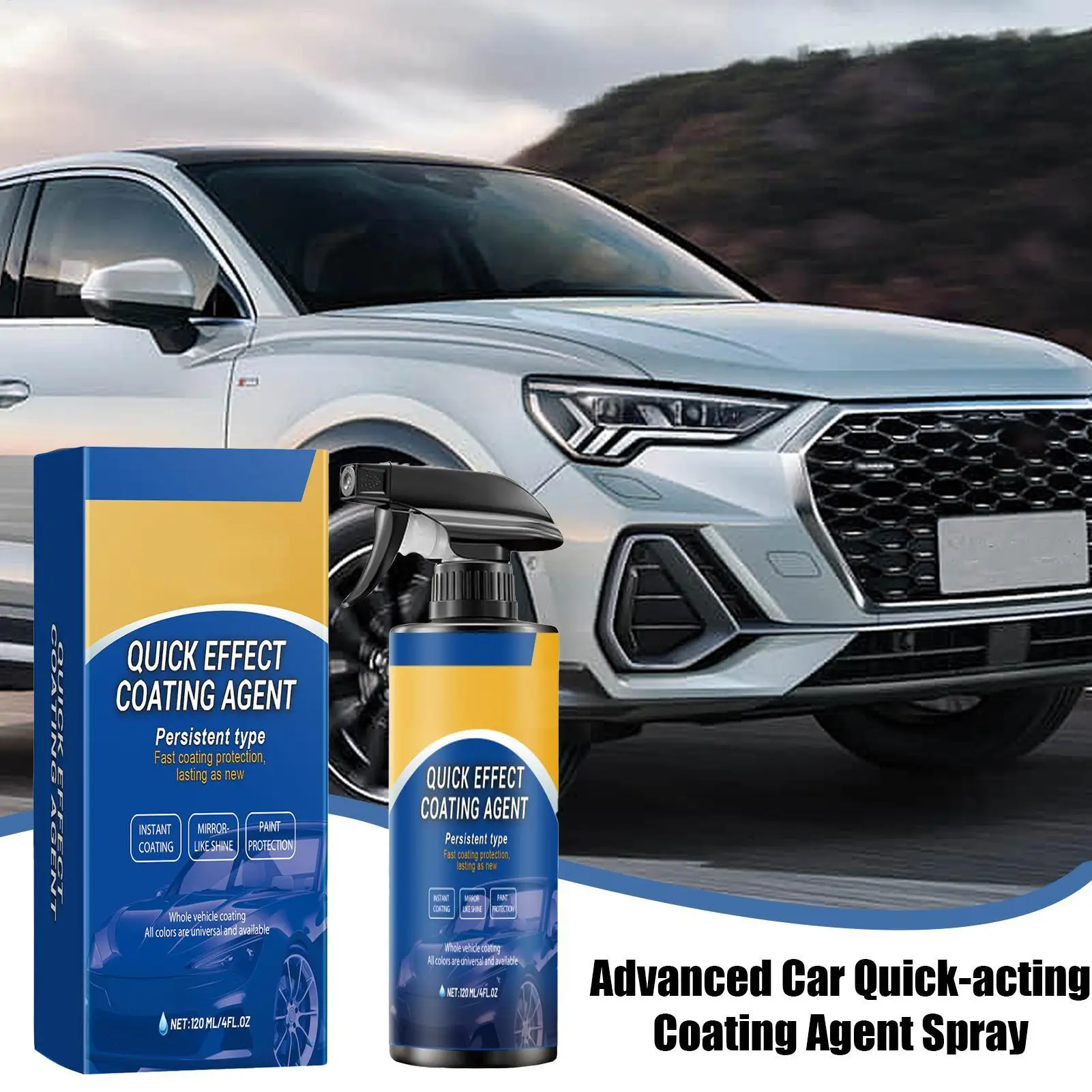 120ML Quick-Dry Car Polishing Maintenance Spray Ceramic Coating Spray Auto Coating Hydrophobic Layer for Car Polishing