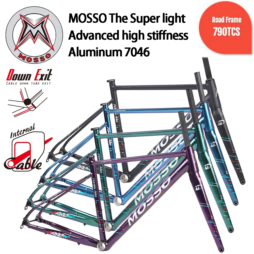 

700C MOSSO 790TCS Aluminum Alloy Road Bike Frame With Carbon Front Fork Ultra-light Disc Brake Frameset Bicycle Accessories