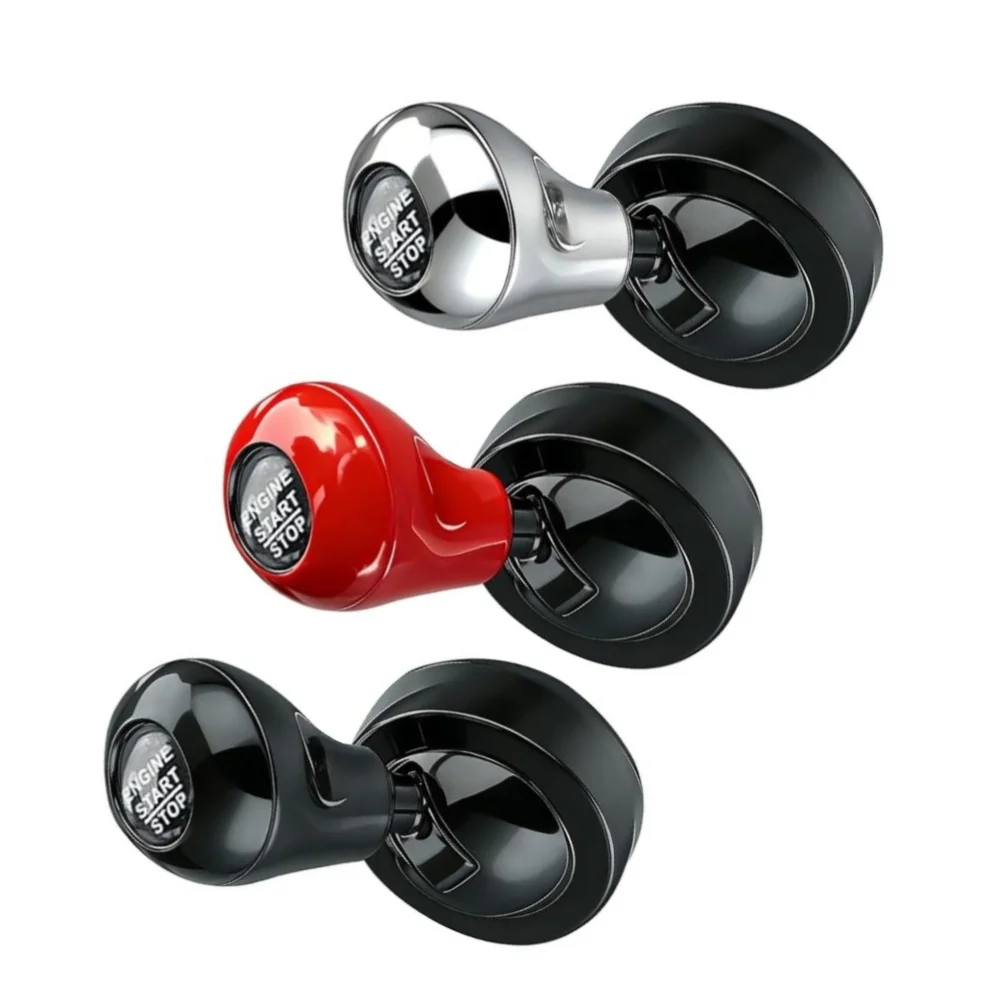 3PCS Car Push Start Button Lever Cover Red Black Silver Engine Starter Control Lever Decorative Protector