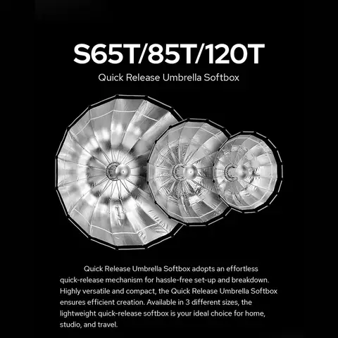 Godox S85T 85cm/33.5in Guarda-chuva de liberação rápida Softbox profissional dobrável Softbox com suporte Bowen padrão e difusores para Ph