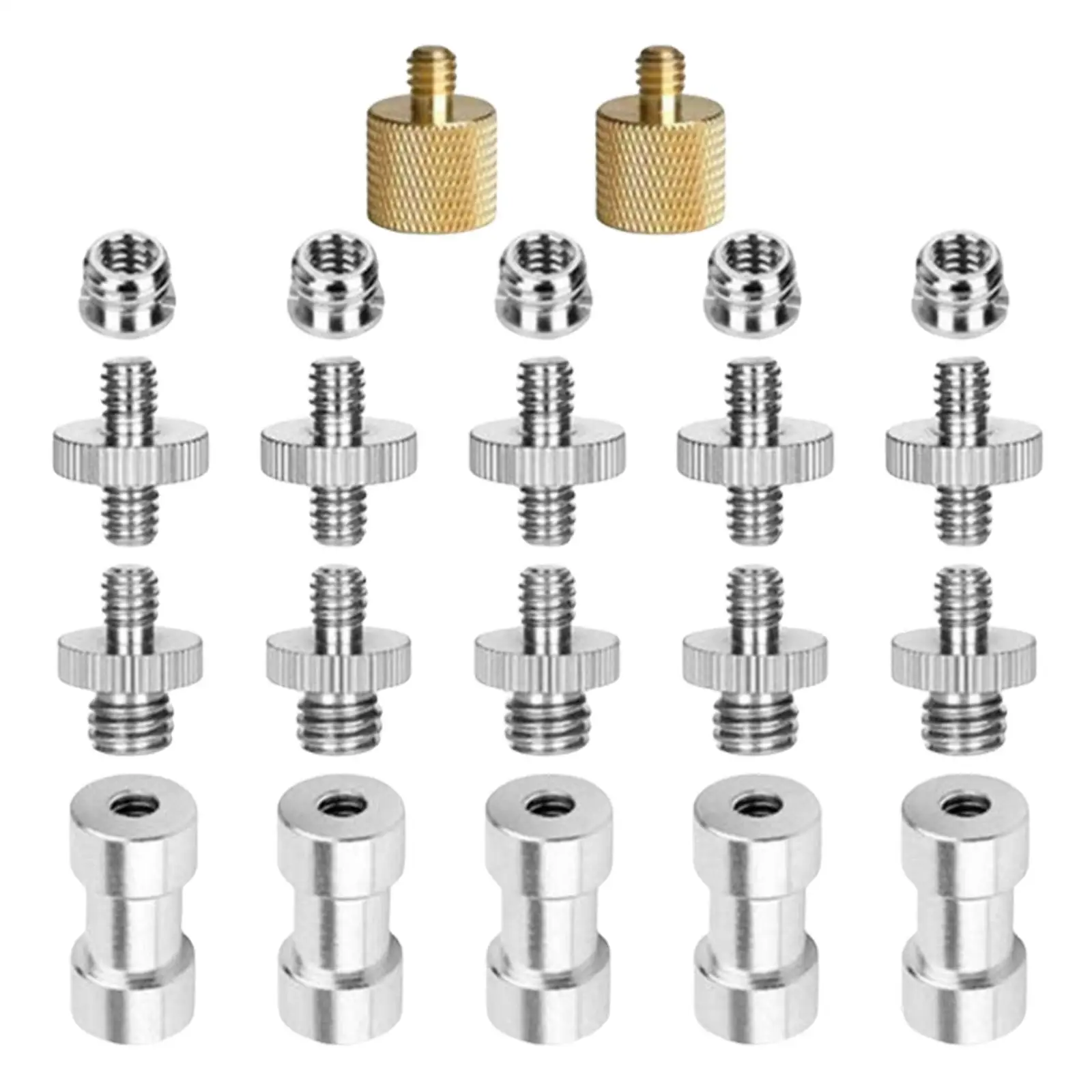 1/4 to 3/8 Converter Threaded Screws, Linseray 22 Pcs Tripod Camera Screws Adapter Converter Brass Screw Adapter Spigot Screw