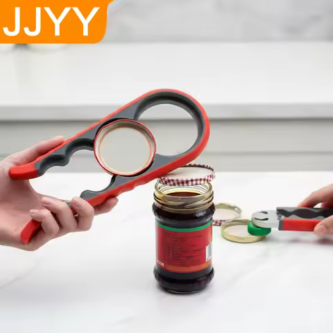 Multifunctional 4-in-1 Can Opener Non-Slip Grip Easy Beer Bottle Kitchen Tool Perfect for Home Use
